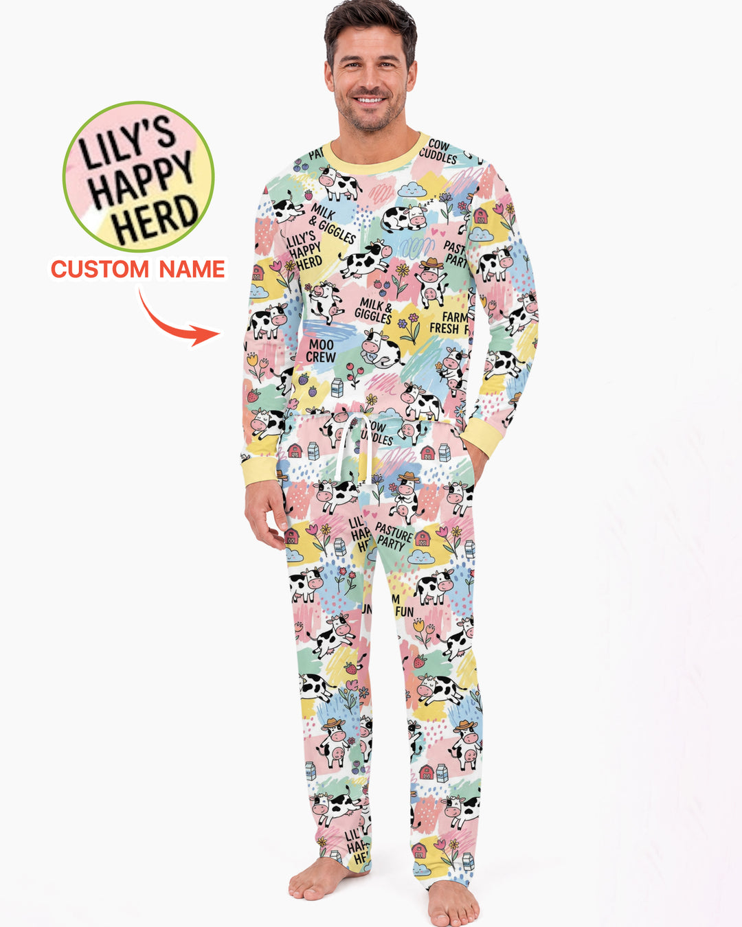 Custom Name Can’t Keep Us In The Barn Bamboo Men Pajama Set