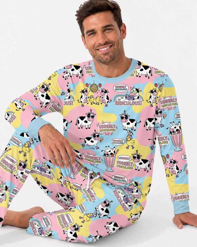 Too Ridiculous To Moo Bamboo Men Pajama Set