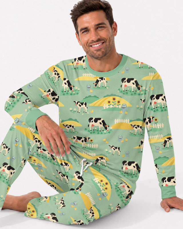 Pasture Sunlit Waltz Bamboo Men Pajama Set