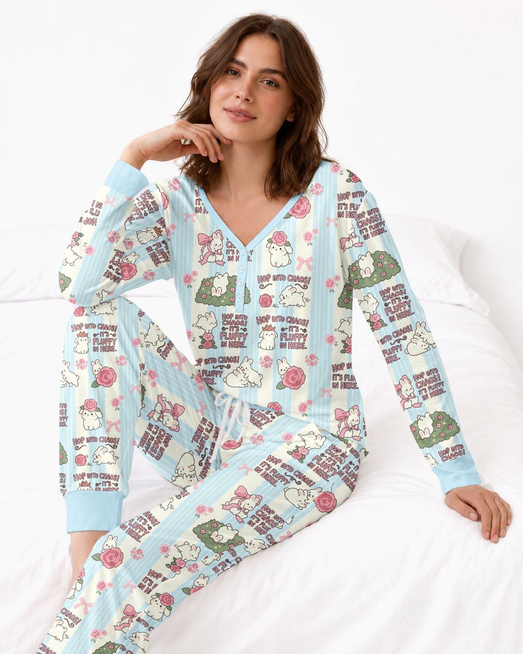 Hop Into Chaos Bamboo Women Pajama Set