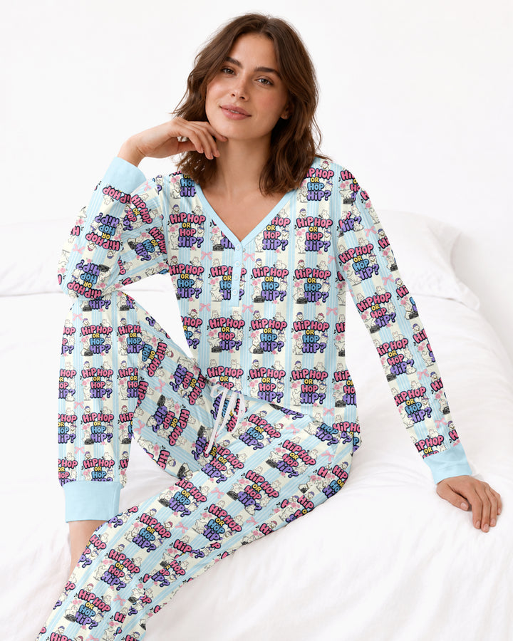 Boombox Bunny Bamboo Women Pajama Set