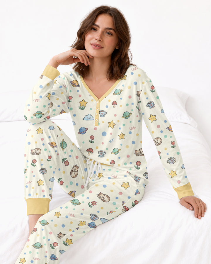 Lazy Cats Universe Bamboo Women Pajama Set