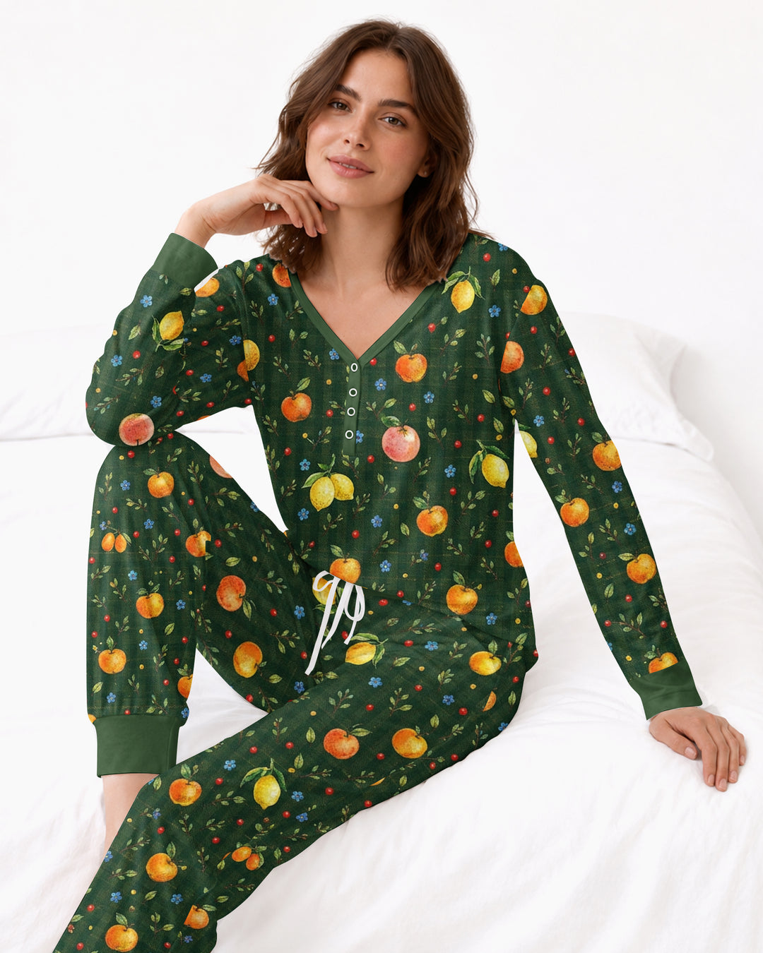 Forest Orange Bamboo Women Pajama Set