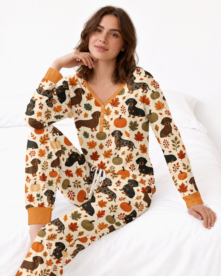 Short Legs Big Autumn Bamboo Women Pajama Set