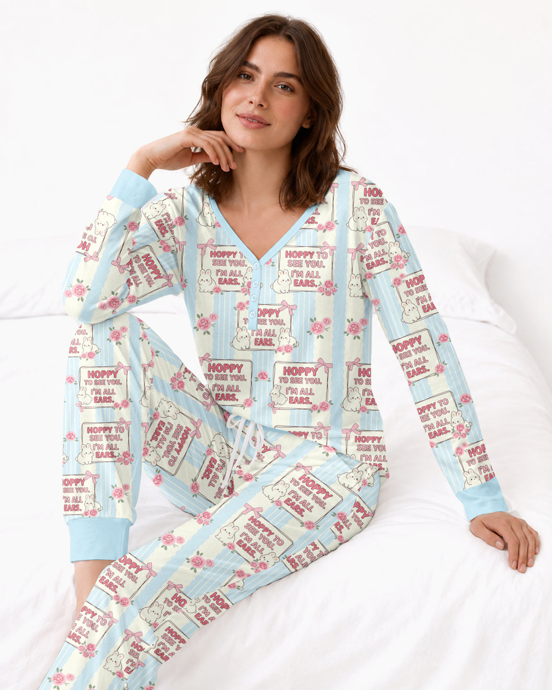 Hoppy To See You Bamboo Women Pajama Set