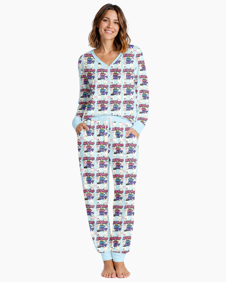 Boombox Bunny Bamboo Women Pajama Set