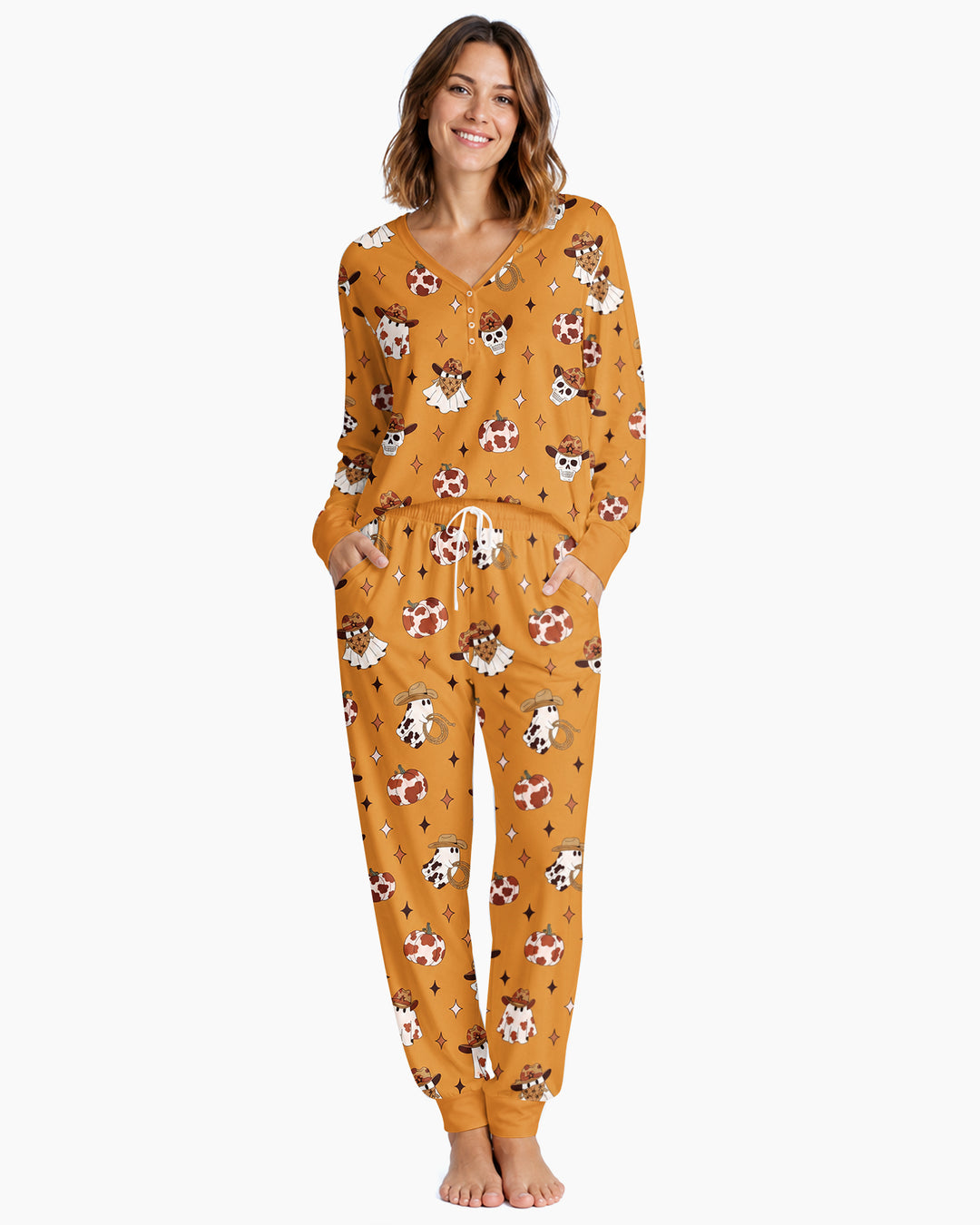 Howdy Spooky Cowboy Bamboo Women Pajama Set