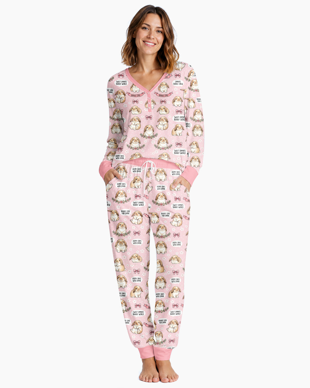 Sweet Bunny Worlds Bamboo Women Pajama Set