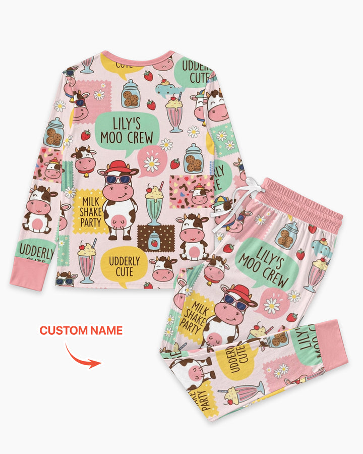Custom Name The Milkshake Secret Society Bamboo Women Pajama Set