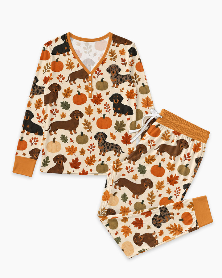 Short Legs Big Autumn Bamboo Women Pajama Set