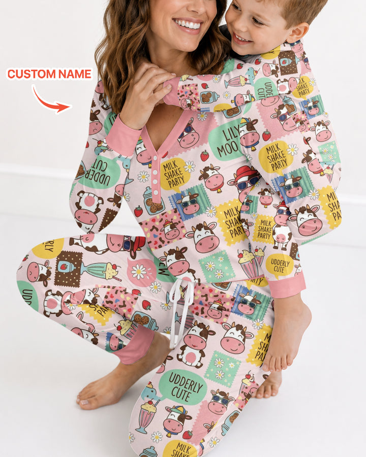 Custom Name The Milkshake Secret Society Bamboo Women Pajama Set