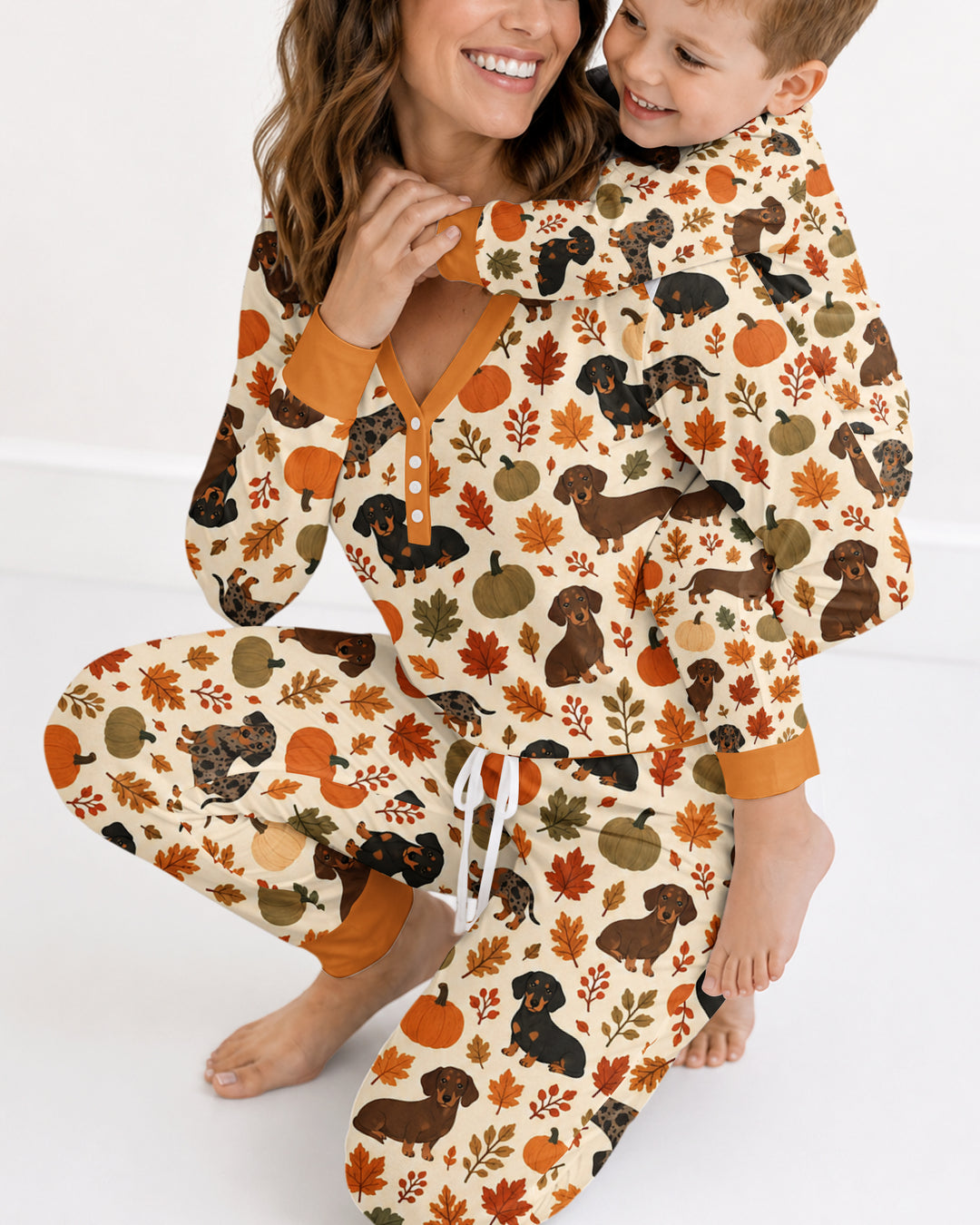 Short Legs Big Autumn Bamboo Women Pajama Set