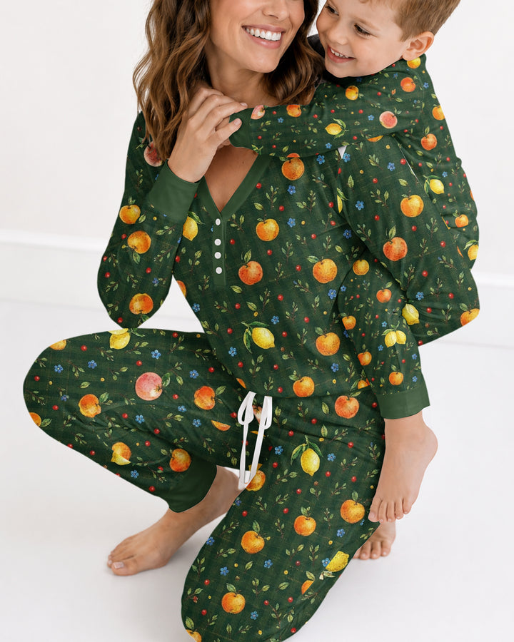 Forest Orange Bamboo Women Pajama Set