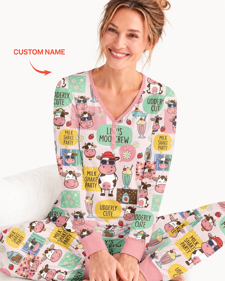 Custom Name The Milkshake Secret Society Bamboo Women Pajama Set