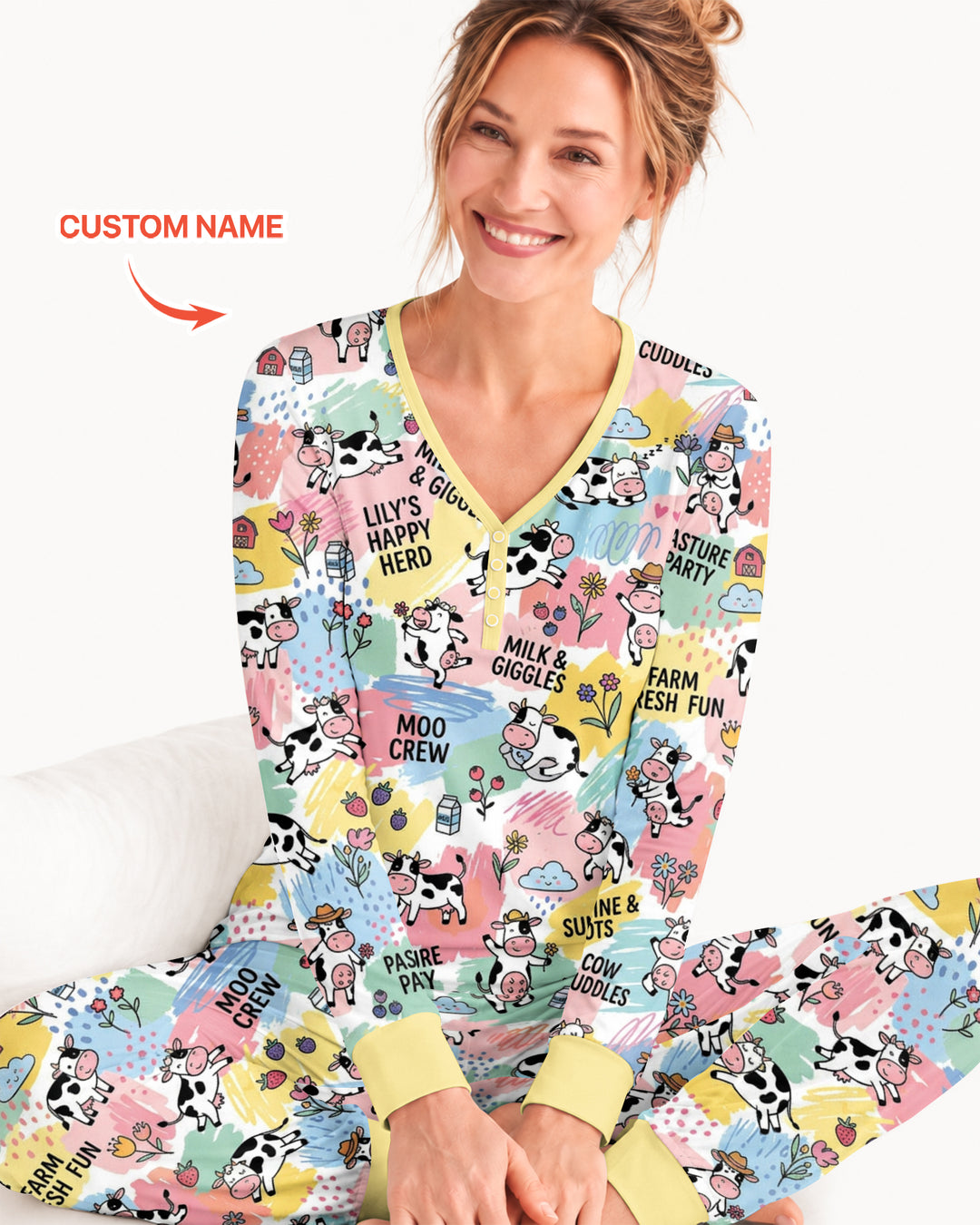Custom Name Can’t Keep Us In The Barn Bamboo Women Pajama Set