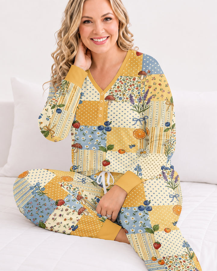 Lavender Orange Jam Bamboo Women Pajama Set