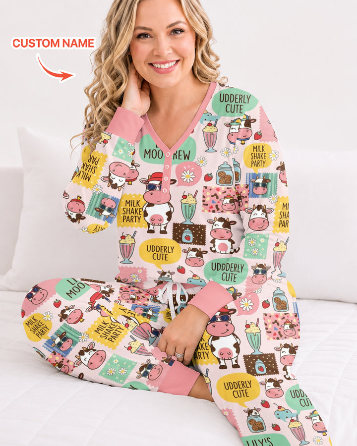 Custom Name The Milkshake Secret Society Bamboo Women Pajama Set