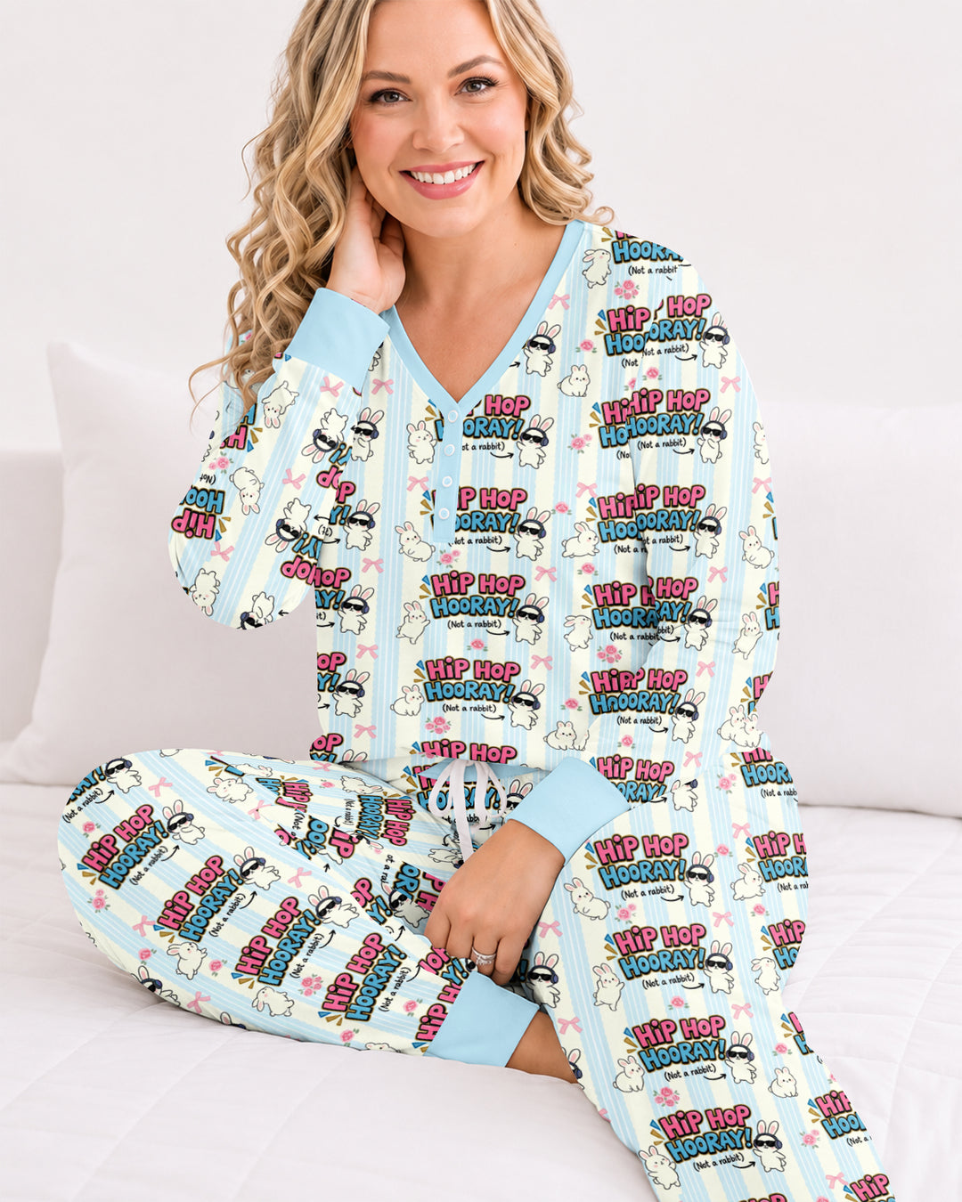 Hip Hop Bunny Bamboo Women Pajama Set