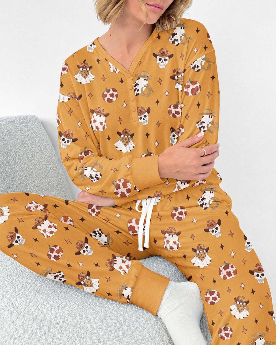 Howdy Spooky Cowboy Bamboo Women Pajama Set