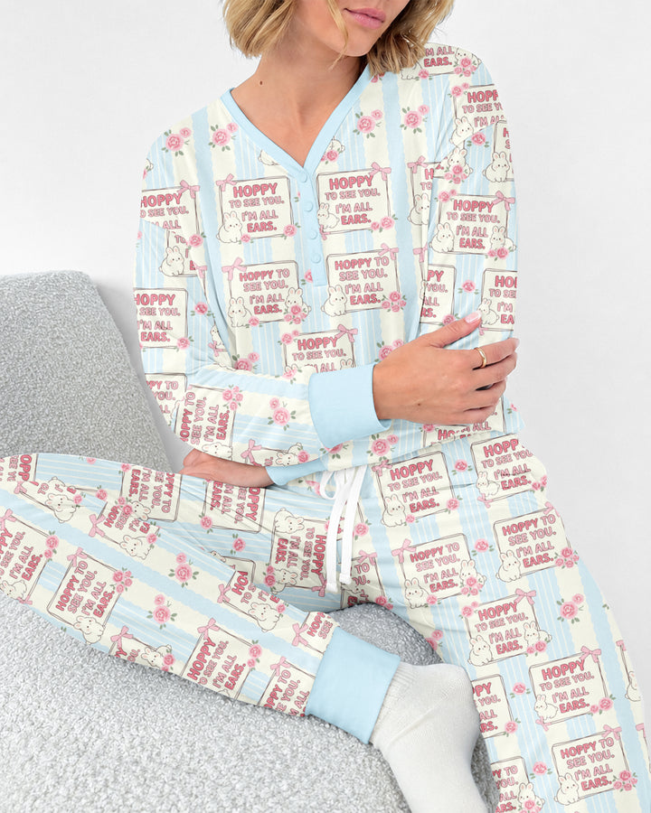 Hoppy To See You Bamboo Women Pajama Set