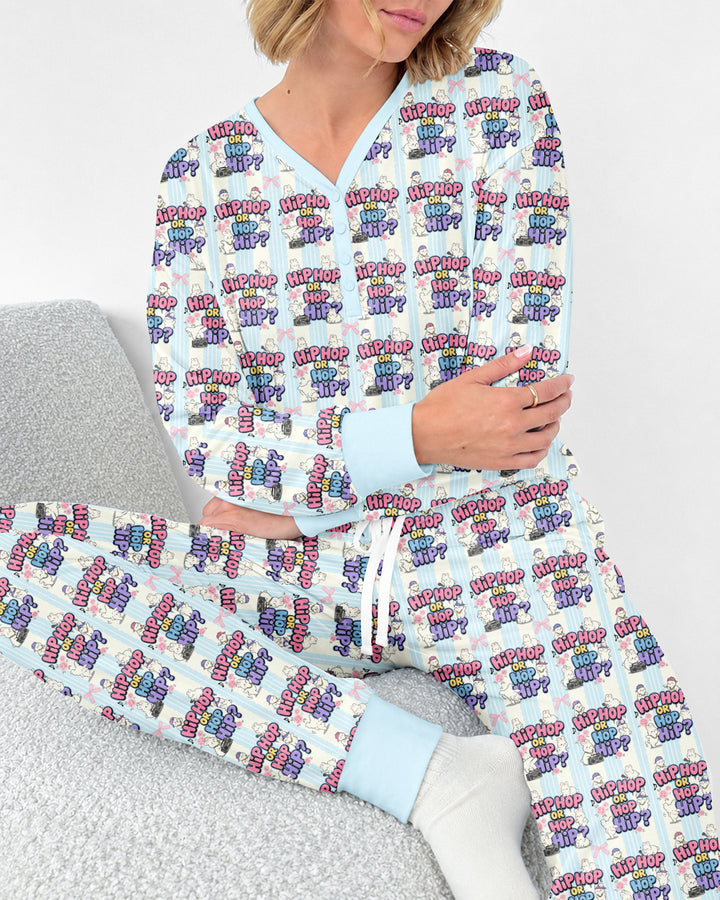 Boombox Bunny Bamboo Women Pajama Set