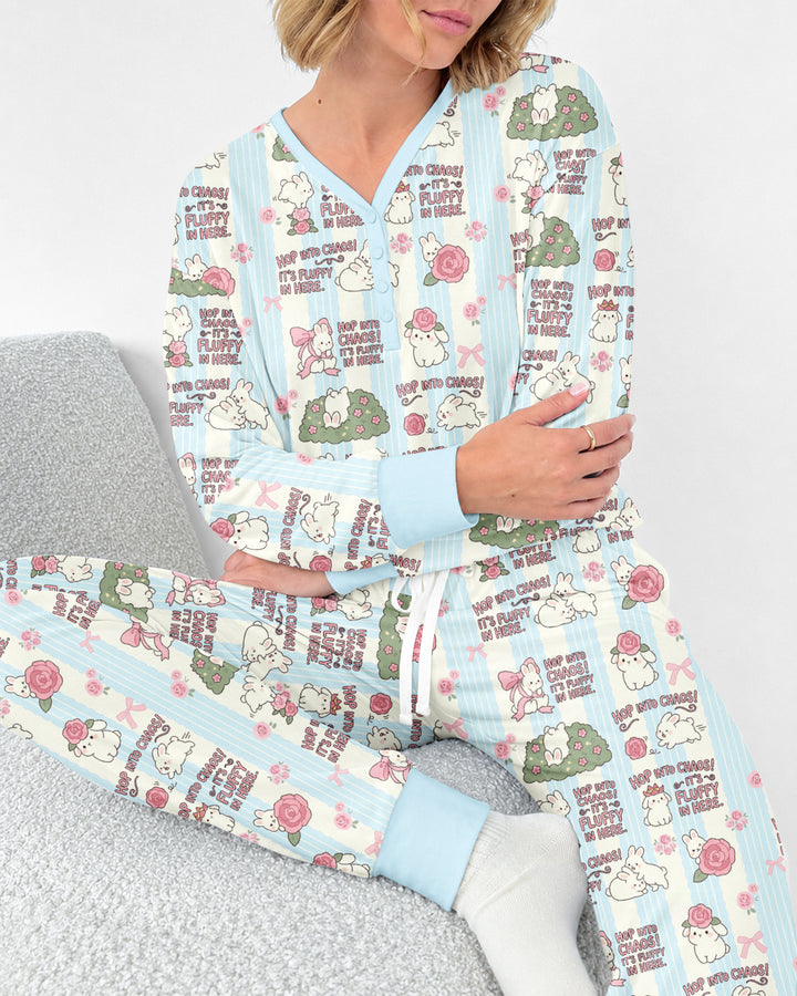 Hop Into Chaos Bamboo Women Pajama Set