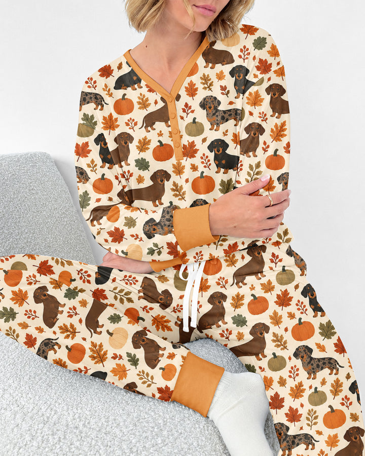 Short Legs Big Autumn Bamboo Women Pajama Set