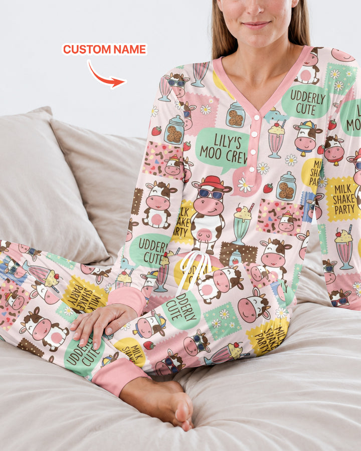 Custom Name The Milkshake Secret Society Bamboo Women Pajama Set