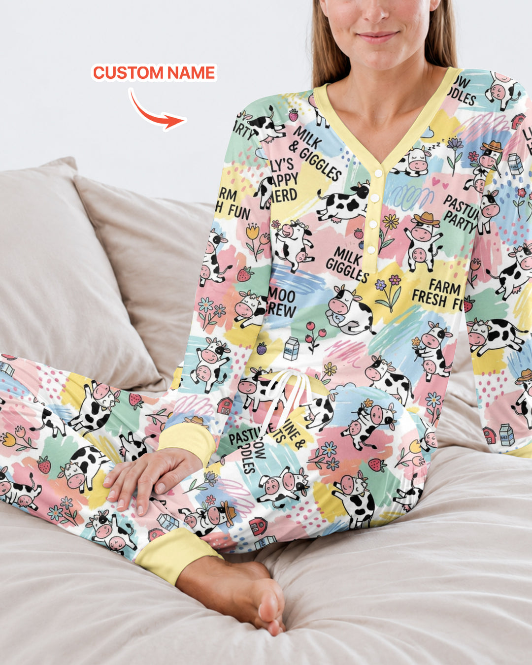 Custom Name Can’t Keep Us In The Barn Bamboo Women Pajama Set