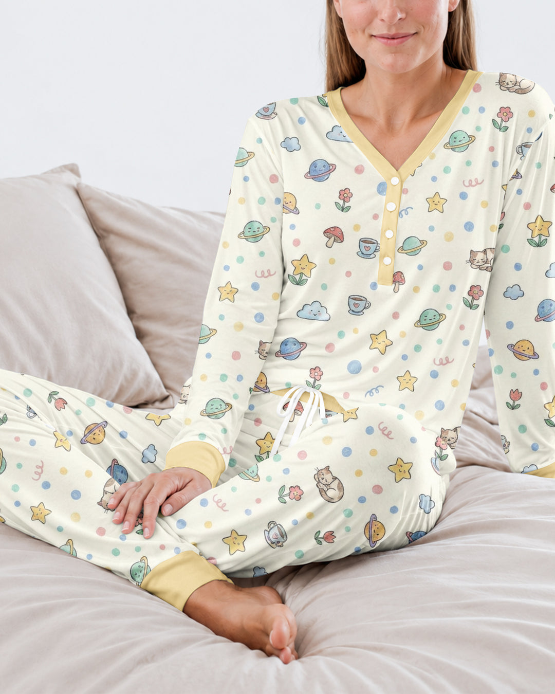 Lazy Cats Universe Bamboo Women Pajama Set