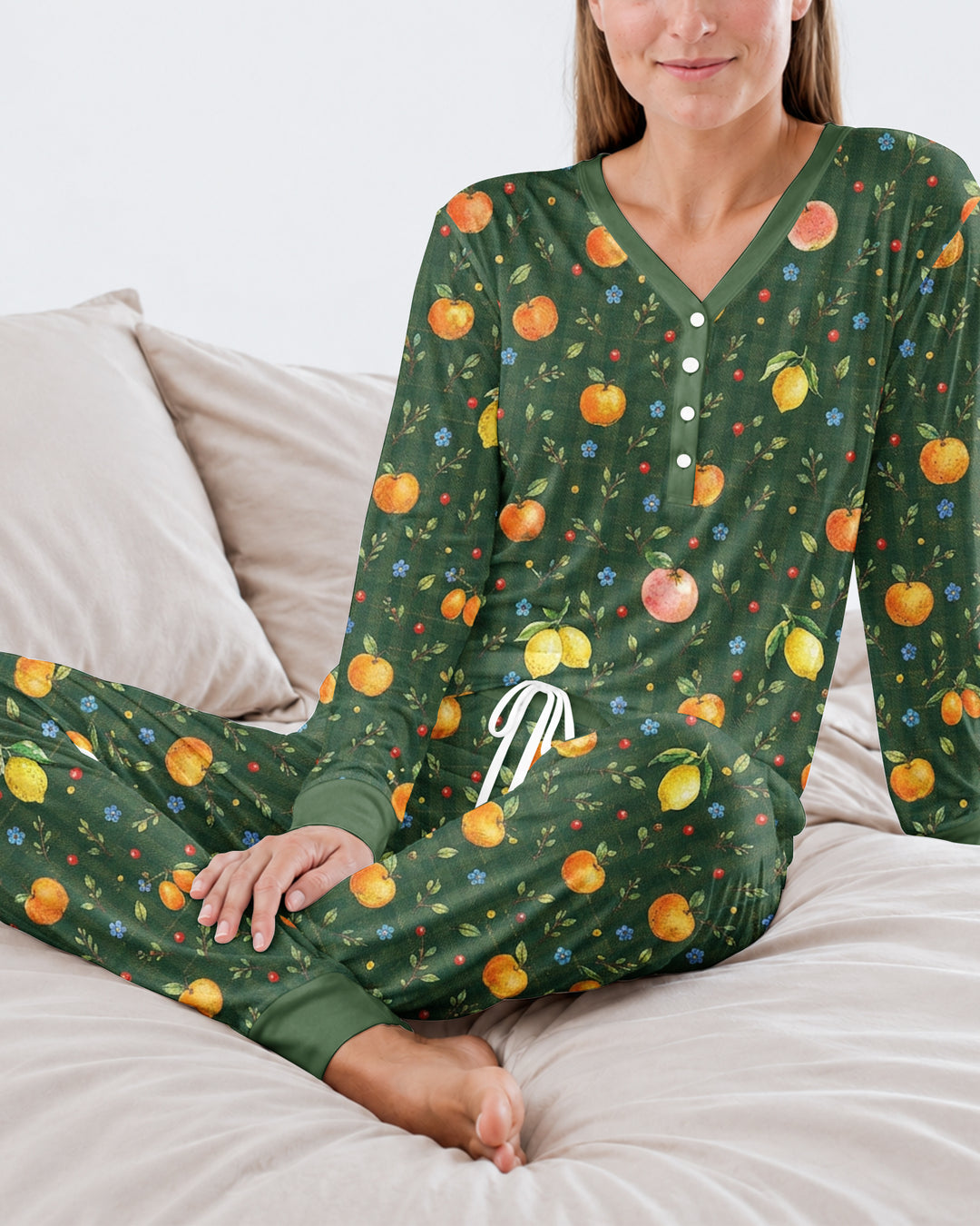 Forest Orange Bamboo Women Pajama Set