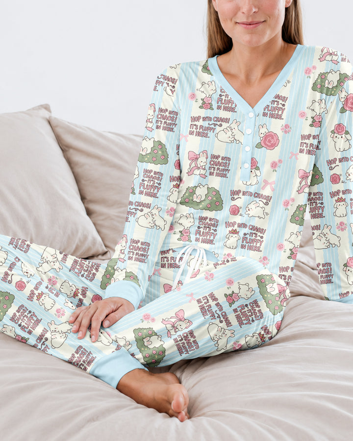 Hop Into Chaos Bamboo Women Pajama Set