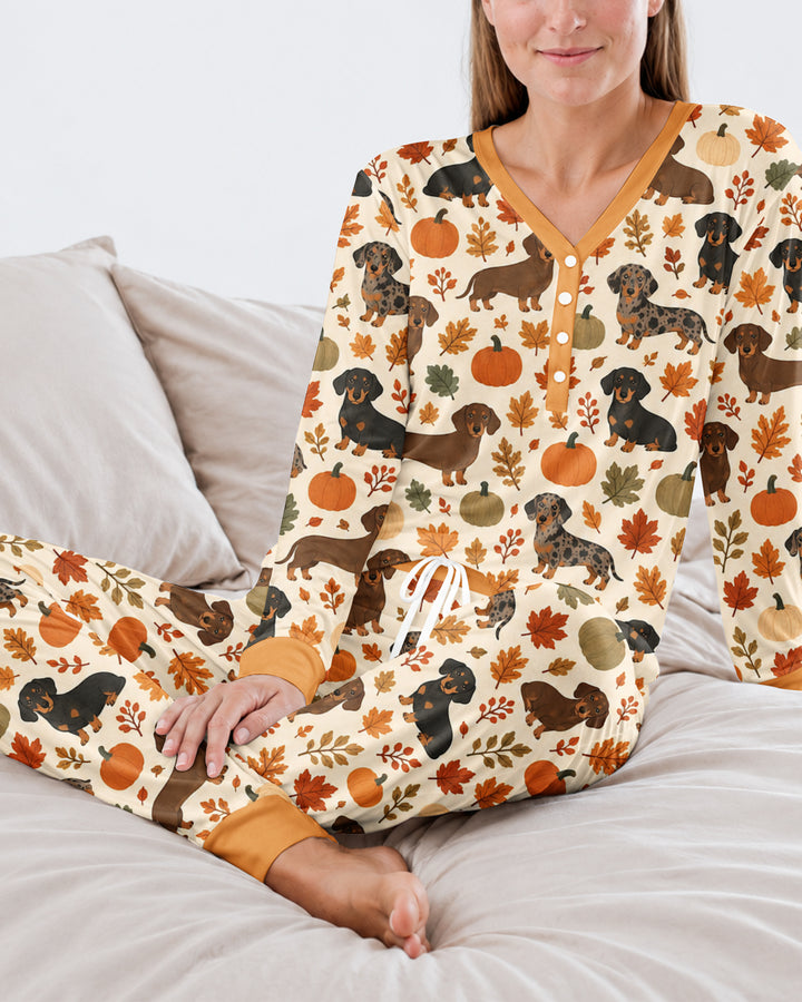 Short Legs Big Autumn Bamboo Women Pajama Set