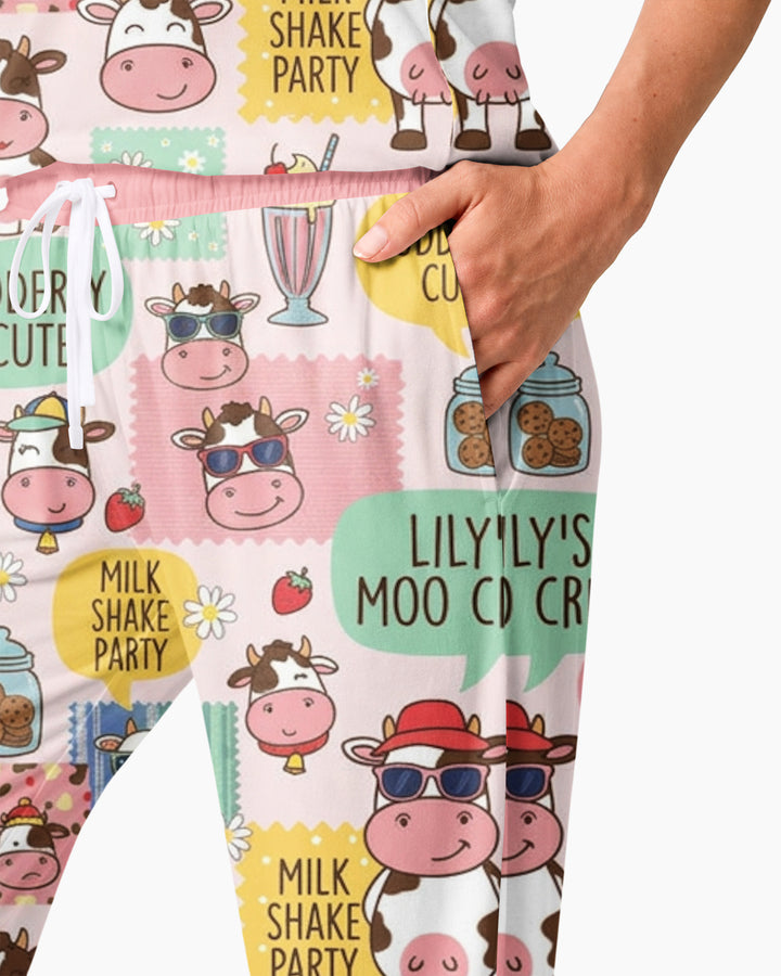 Custom Name The Milkshake Secret Society Bamboo Women Pajama Set