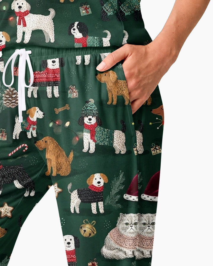 Winter Wonderland Bow Wow Bamboo Women Pajama Set