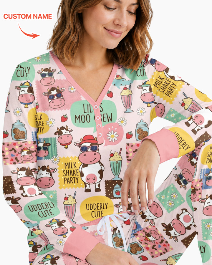 Custom Name The Milkshake Secret Society Bamboo Women Pajama Set