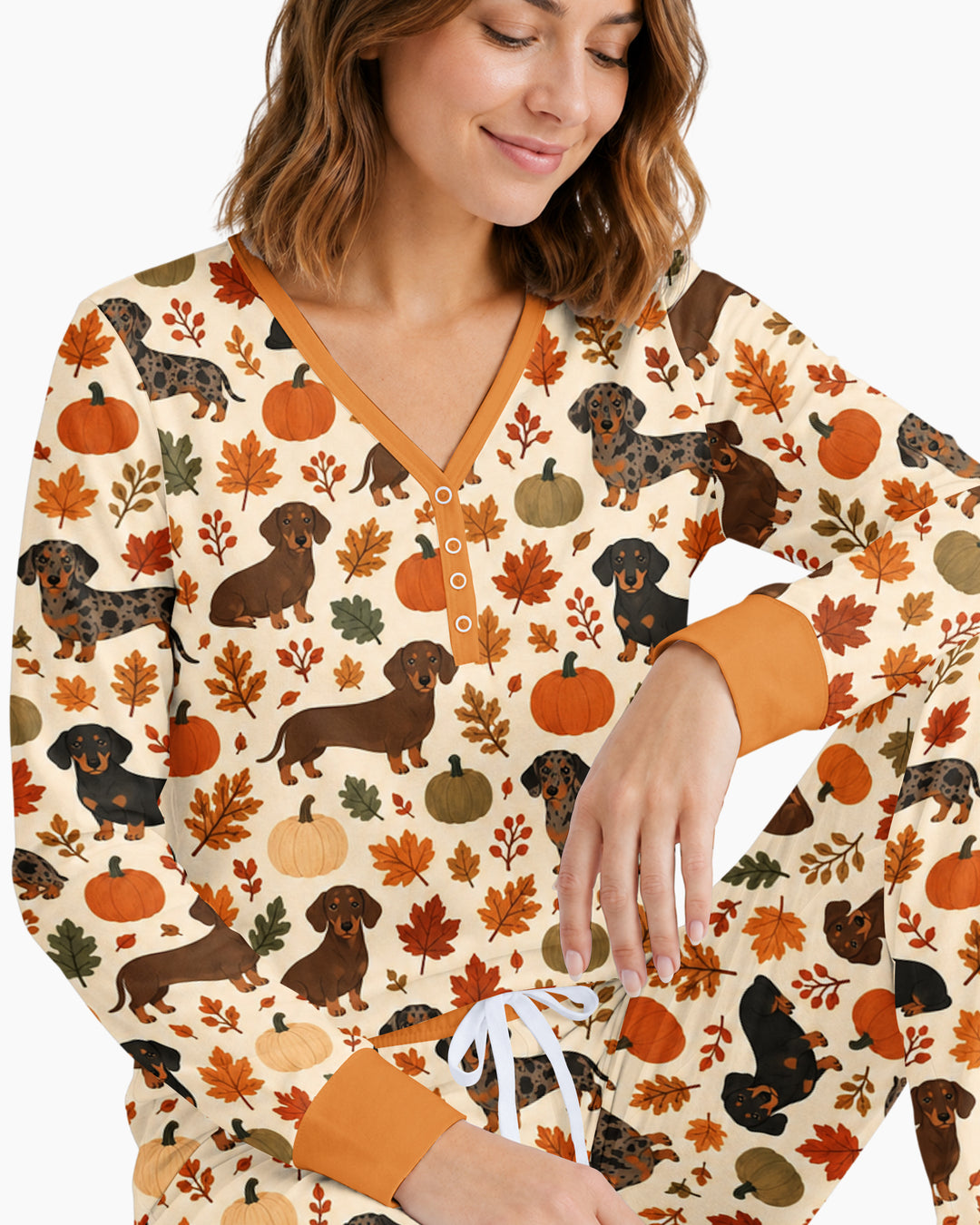 Short Legs Big Autumn Bamboo Women Pajama Set