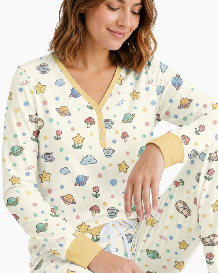Lazy Cats Universe Bamboo Women Pajama Set