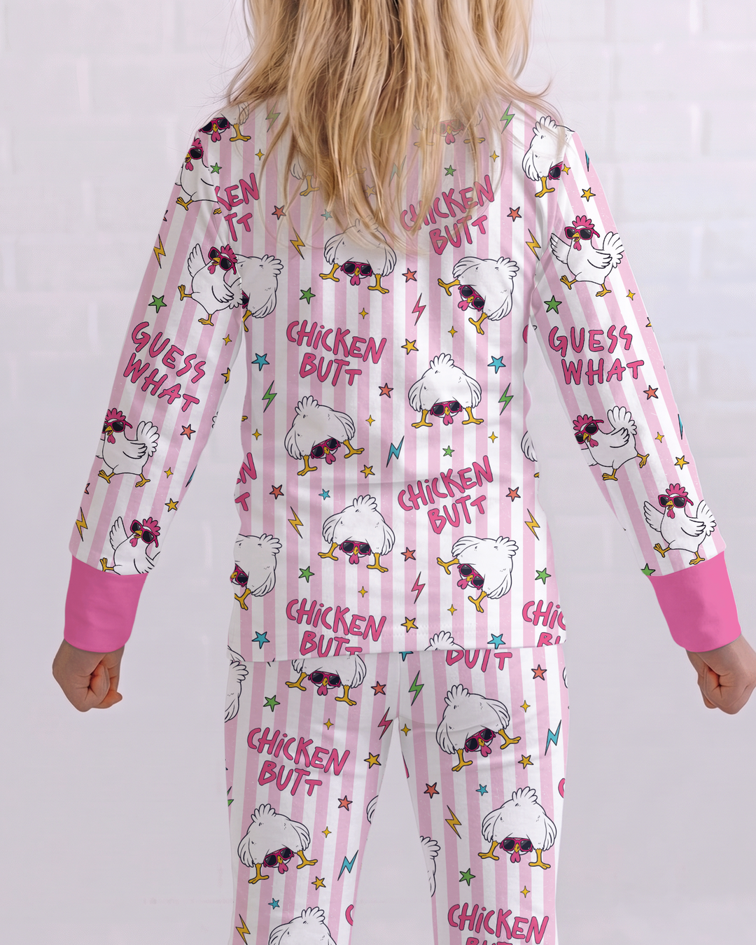 Guess What? Chicken Butt! Bamboo Two Piece Long Sleeve Pajama Set