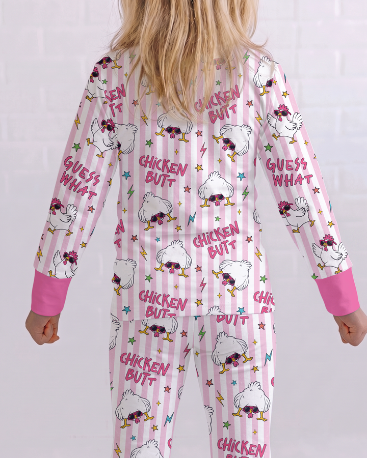 Guess What? Chicken Butt! Bamboo Two Piece Long Sleeve Pajama Set