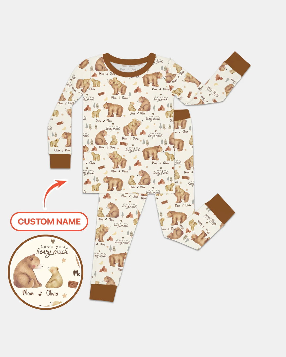 Zweiteiliges Langarm-Pyjama-Set mit Sommerfrüchten