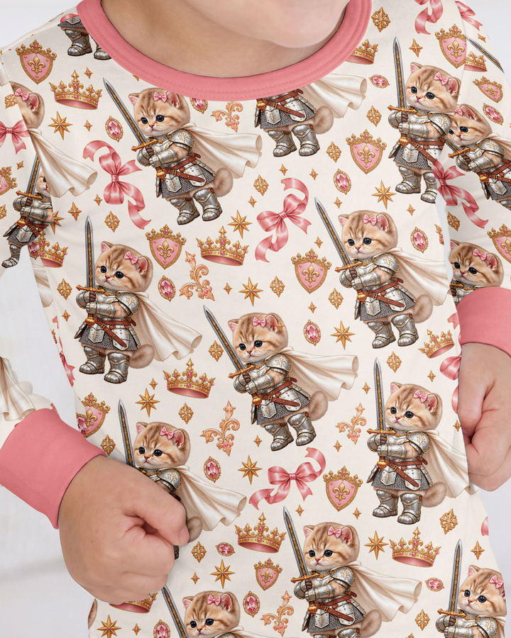 Kitty Knight Bamboo Two Piece Long Sleeve Pajama Set