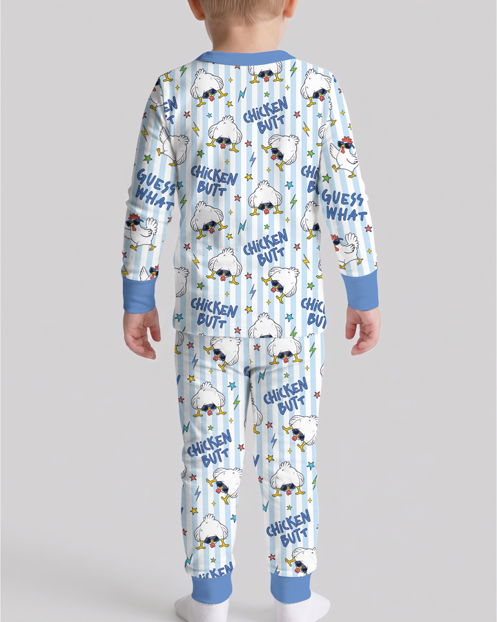 Guess What? Chicken Butt! Bamboo Two Piece Long Sleeve Pajama Set