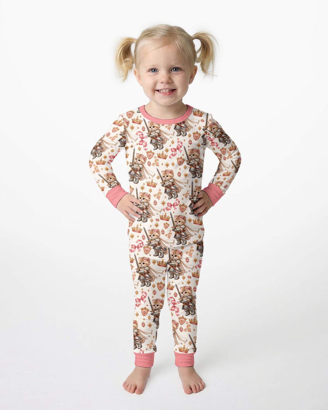 Kitty Knight Bamboo Two Piece Long Sleeve Pajama Set