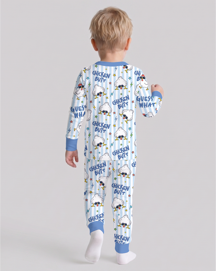 Guess What? Chicken Butt! Bamboo Two Piece Long Sleeve Pajama Set