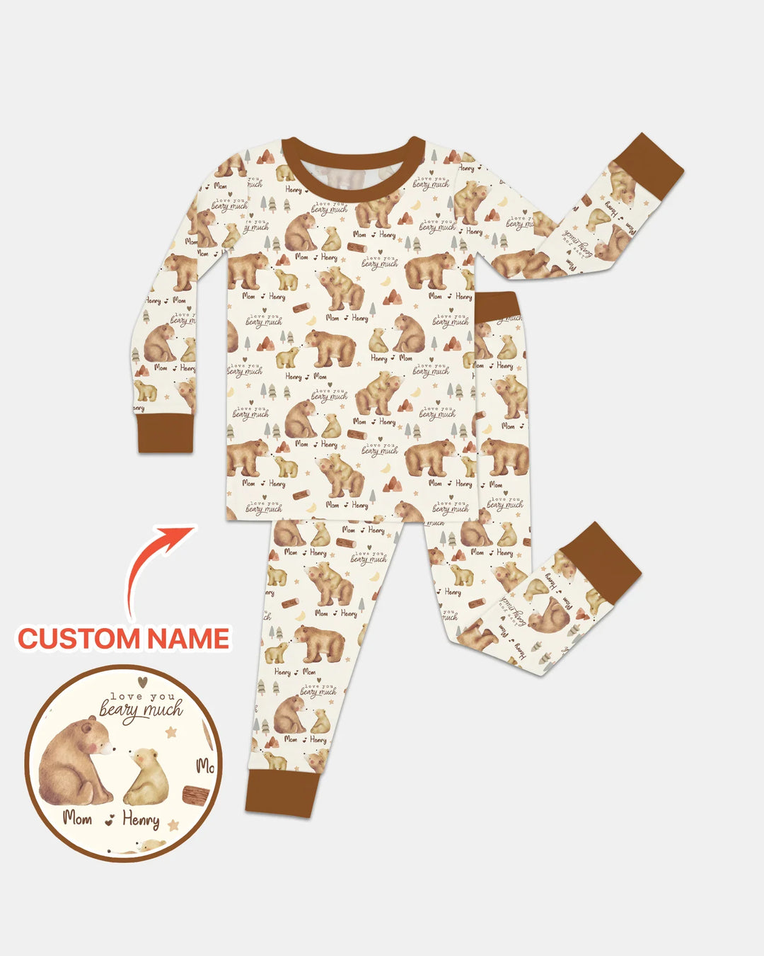 Zweiteiliges Langarm-Pyjama-Set mit Sommerfrüchten