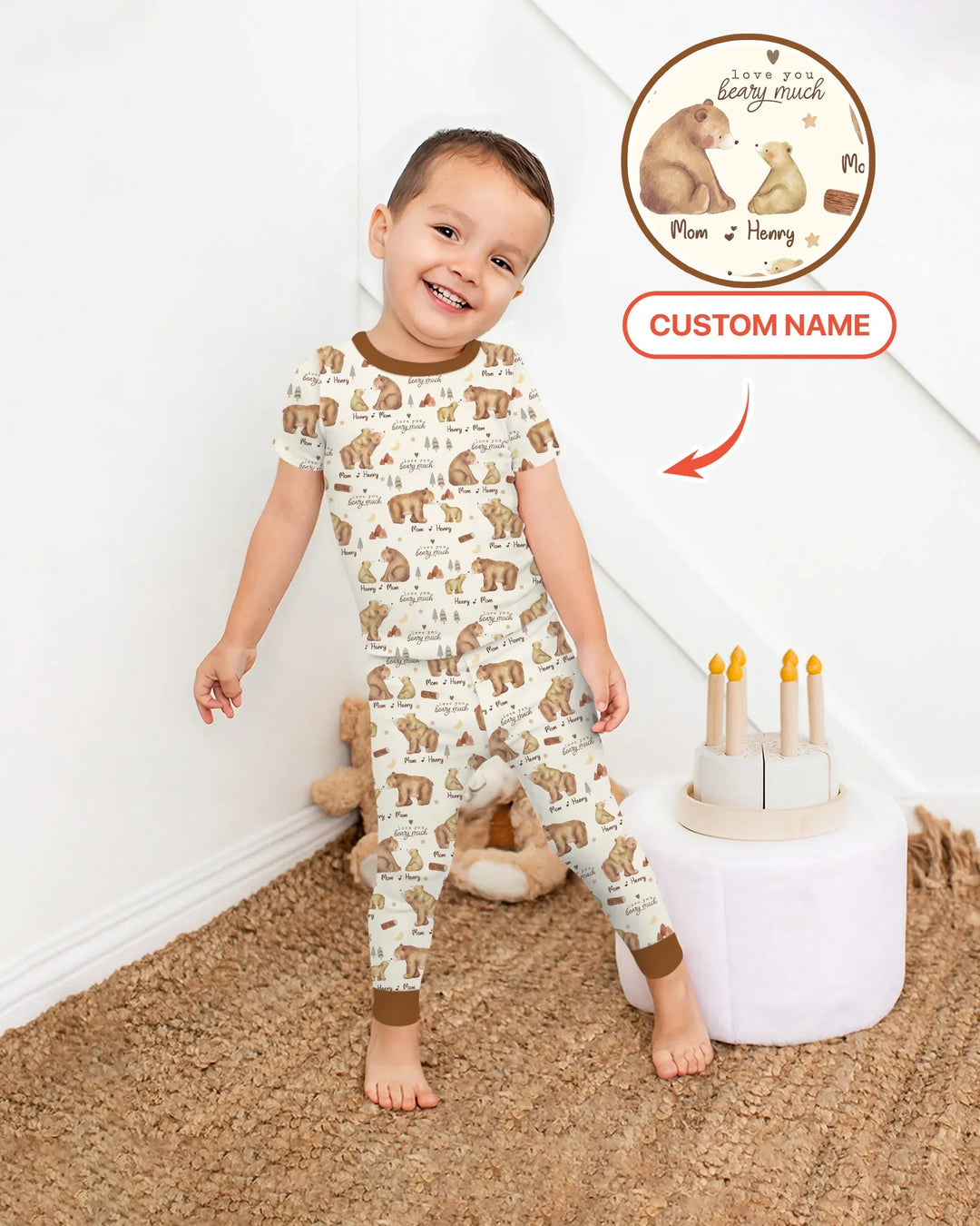 Zweiteiliges, kurzärmliges Pyjama-Set mit Marienkäfern