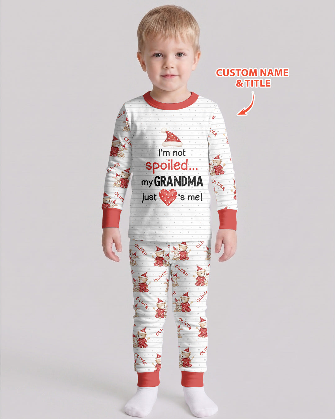 Custom Name I'm Not Spoiled Bamboo Two Piece Long Sleeve Pajama Set