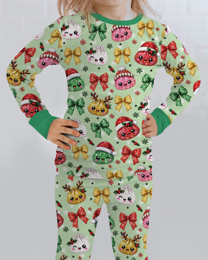 You're A Christmas Dumpling Bamboo Two Piece Long Sleeve Pajama Set