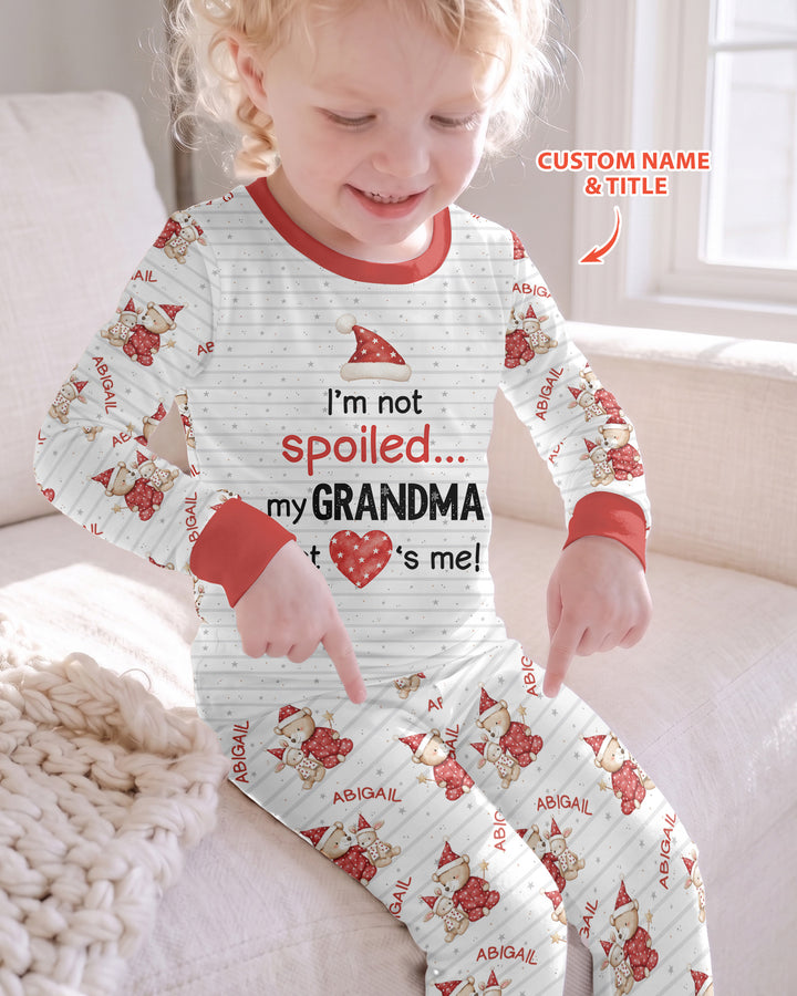 Custom Name I'm Not Spoiled Bamboo Two Piece Long Sleeve Pajama Set